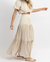 European Summer Puff Sleeve Maxi Set In Beige