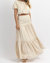 European Summer Puff Sleeve Maxi Set In Beige