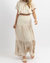 European Summer Puff Sleeve Maxi Set In Beige