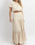 European Summer Puff Sleeve Maxi Set In Beige - Beige