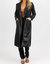 Faux Leather Relaxed Trench Coat In Black