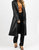 Faux Leather Relaxed Trench Coat In Black