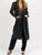 Faux Leather Relaxed Trench Coat In Black - Black