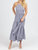 Gingham Tiered Open Back Maxi Dress In Navy