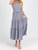 Gingham Tiered Open Back Maxi Dress In Navy