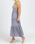 Gingham Tiered Open Back Maxi Dress In Navy