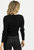 Knit Collar Tie Long Sleeve Top In Black