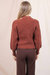 Mock Neck Cut-Out Sweater In Brown