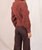 Mock Neck Cut-Out Sweater In Brown - Brown