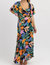 Multifloral Wrap Maxi Dress In Bora Black