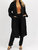 Oversize Belted Trench Coat In Black - Black