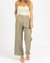 Pintuck Pleated Trouser In Olive