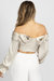 Satin Off Shoulder Blouse In Champagne