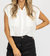 Sleeveless Cropped Button Blouse In White