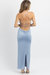 Solange Open Back Dress In Blue