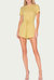 Striped Drawstring-Waist Thermal Romper In Yellow - Yellow