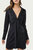 Tie-Front Satin Shirt Dress In Black - Black