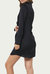 Tie-Front Satin Shirt Dress In Black