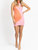 Two Tone Mockneck Mini Dress In Pink + Orange