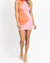 Two Tone Mockneck Mini Dress In Pink + Orange