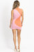 Two Tone Mockneck Mini Dress In Pink + Orange