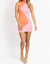 Two Tone Mockneck Mini Dress In Pink + Orange - Pink + Orange