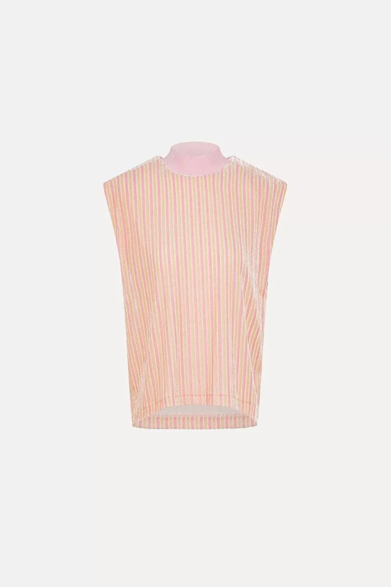 Chenile Striped Boxy T-Shirt - Petalo