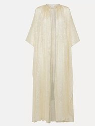 Chic Chiffon Lurex Silk And Beads Cape - Silver