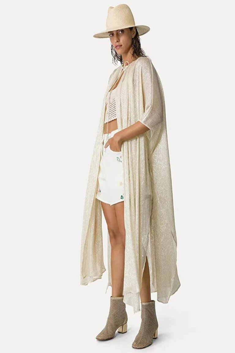 Chic Chiffon Lurex Silk And Beads Cape