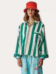 Contemporary Striped Poplin Pijama Jacket