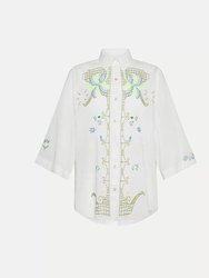 Eden Embroidery Voile Half Sleeve Shirt