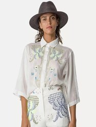 Eden Embroidery Voile Half Sleeve Shirt - Puro