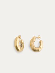 Hoop Sculpture Earrings - Gold
