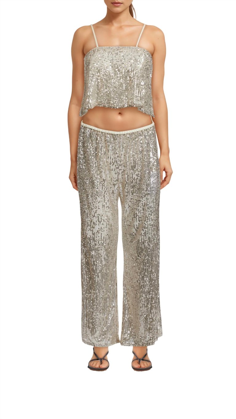 Micro-sequined Top - Light Gold