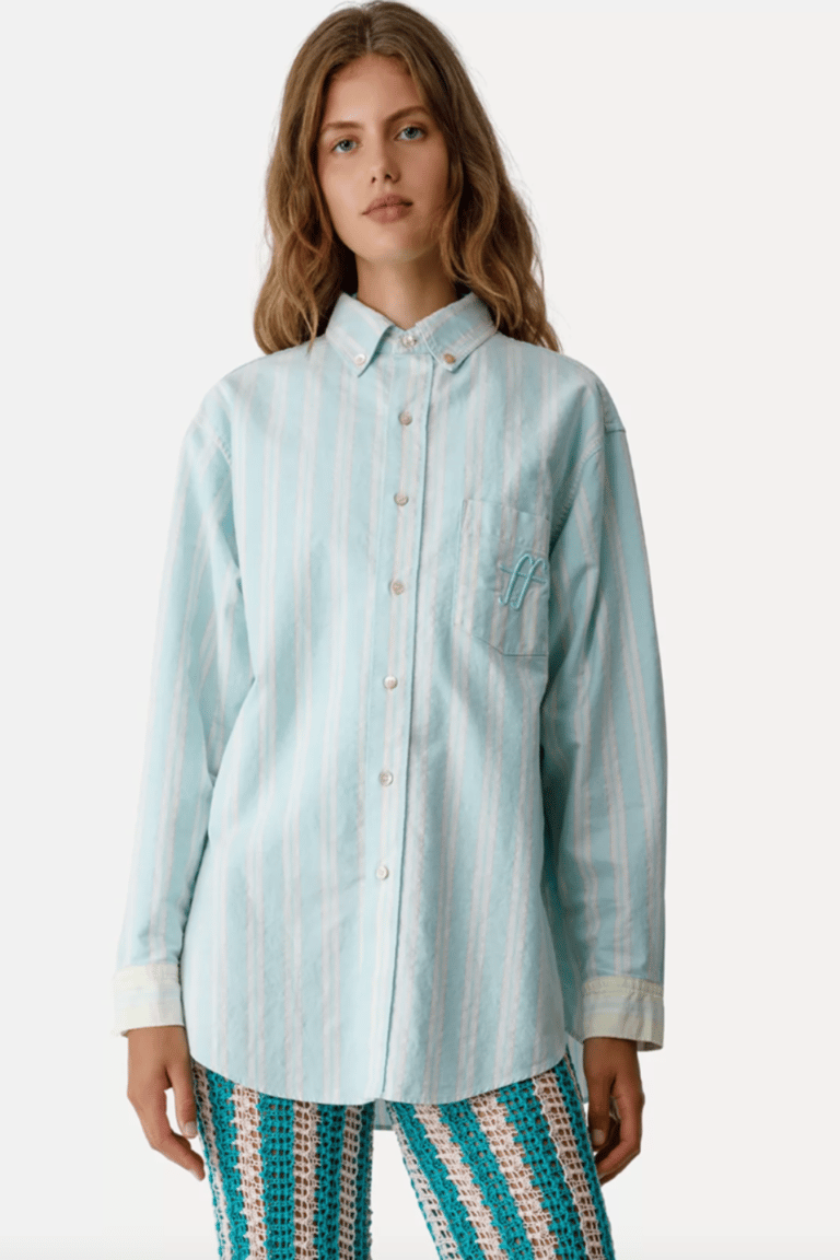 Oxford Stripe Shirt - Seafoam