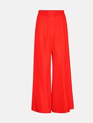 Palazzo Pants In Habotai Silk - Red