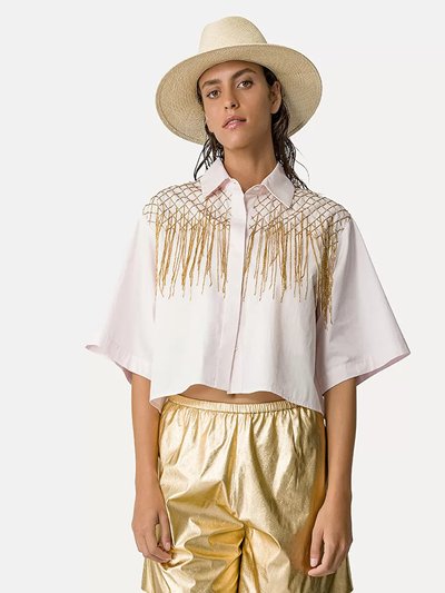 Forte Forte Popline Hand Embroidered Beads Half Sleeve Shirt product