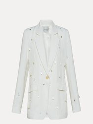 Ripstop Jacket With Crystals - White