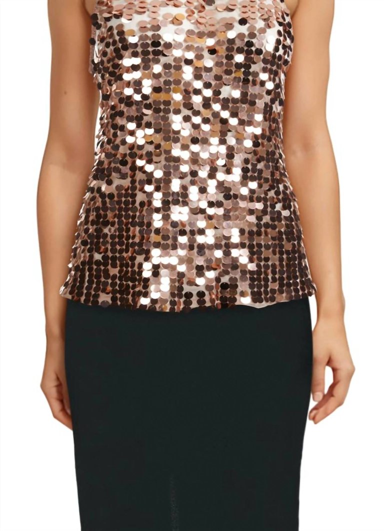 Sequin-Embellished Top - Rose Gold