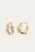 Strass Hoop Sculpture Earrings - Gold