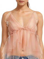 Tulle Flounce Top - Rose