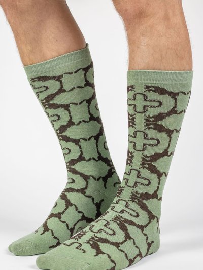 FORZA CAVALLO Green & Brown Horse & Shoe Men's Socks product