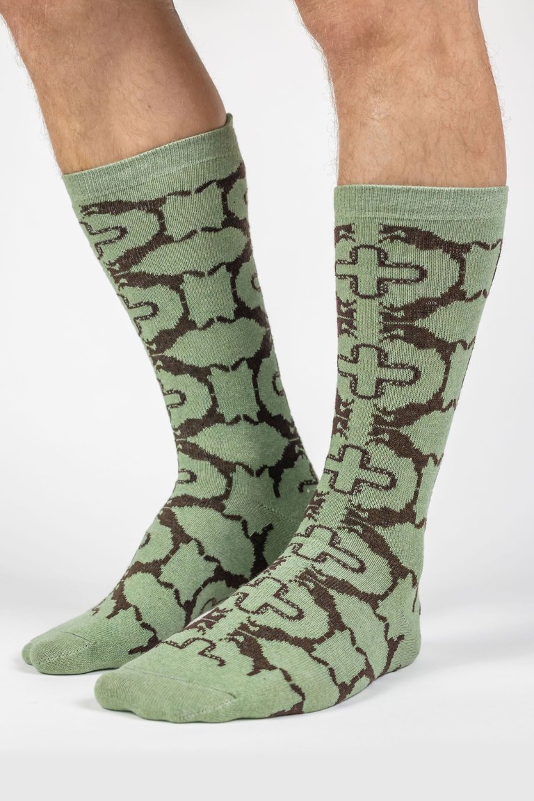 Green & Brown Horse & Shoe Men's Socks - Horse & Shoe