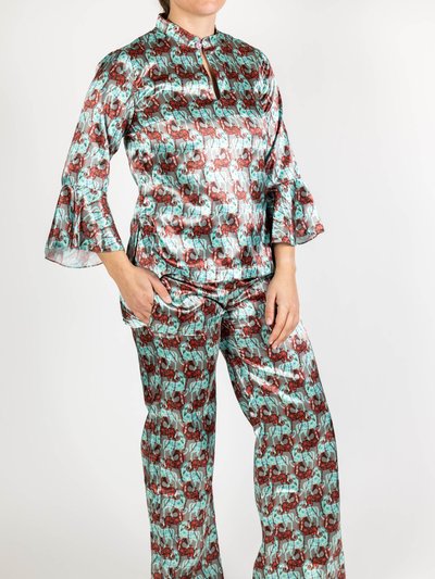 FORZA CAVALLO Happy Arab Satin Pajamas - Sky Blue product