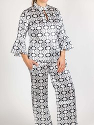 Horse And Shoe Satin Pajamas - Multi