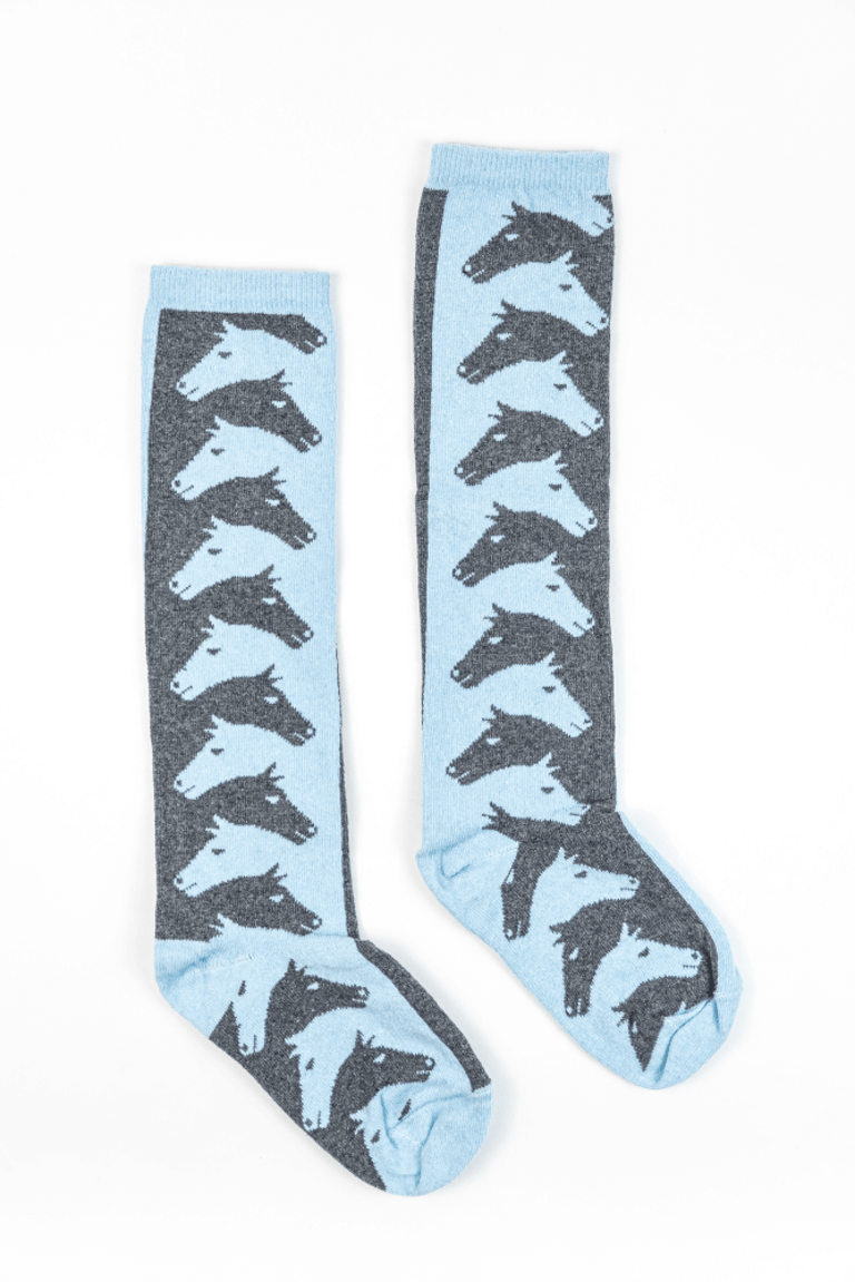 Slate Blue & Grey Escher Horse Women's Socks