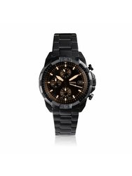 Bronson FS5851 Elegant Japanese Movement Fashionable Chronograph Black Stainless Steel Watch - Black