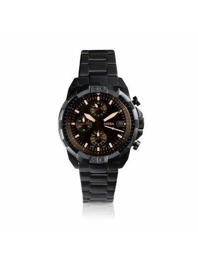 Fossil Bronson FS5851 Elegant Japanese Movement Fashionable Chronograph Black Stainless Steel Watch product