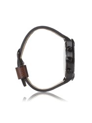 Bronson FS5875 Elegant Japanese Movement Fashionable Chronograph Dark Brown Eco Leather Watch