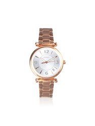 Carlie ES5158 Elegant Japanese Movement Fashionable Three-Hand Date Rose Gold-Tone Stainless Steel Watch - Rose Gold